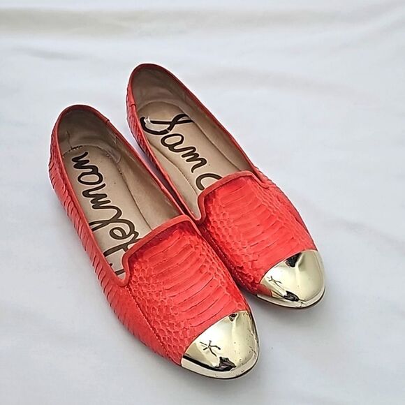 Pink Snakeskin Loafers Size 8 - Picture 1 of 6